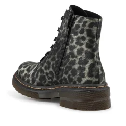 Lace-Up Ankle Boots - Leopard