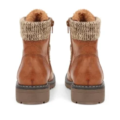 Lace-Up Ankle Boots - Tan
