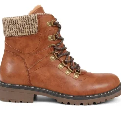 Lace-Up Ankle Boots - Tan
