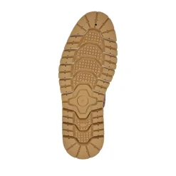 Lace Up Boots With Fabric Cuff - Tan