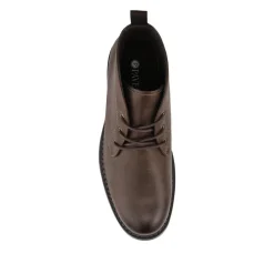 Lace Up Casual Block Heel Chukka Boots - Brown