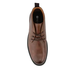 Lace Up Casual Block Heel Chukka Boots - Tan