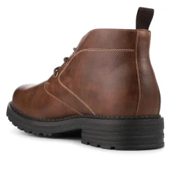 Lace Up Casual Block Heel Chukka Boots - Tan