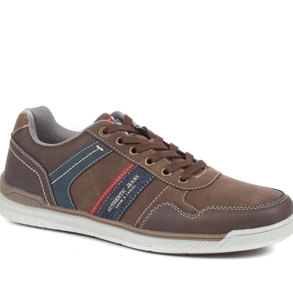 Lace Up Casual Trainers - Brown