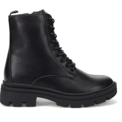 Lace-Up Chunky Boots - Black