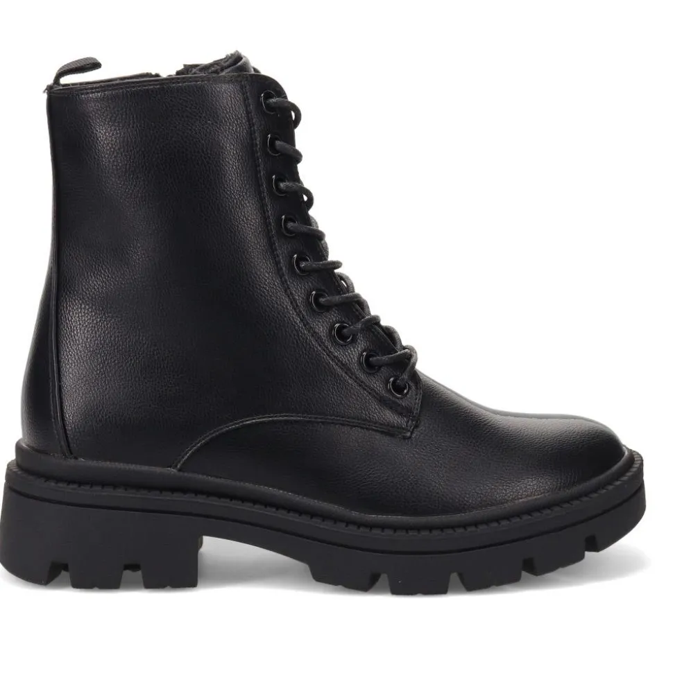 Lace-Up Chunky Boots - Black