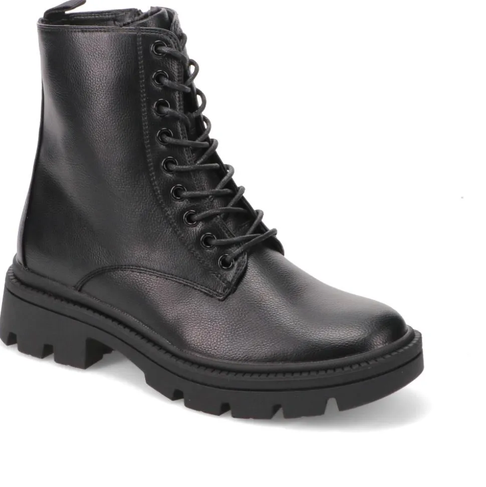 Lace-Up Chunky Boots - Black