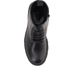 Lace-Up Chunky Boots - Black