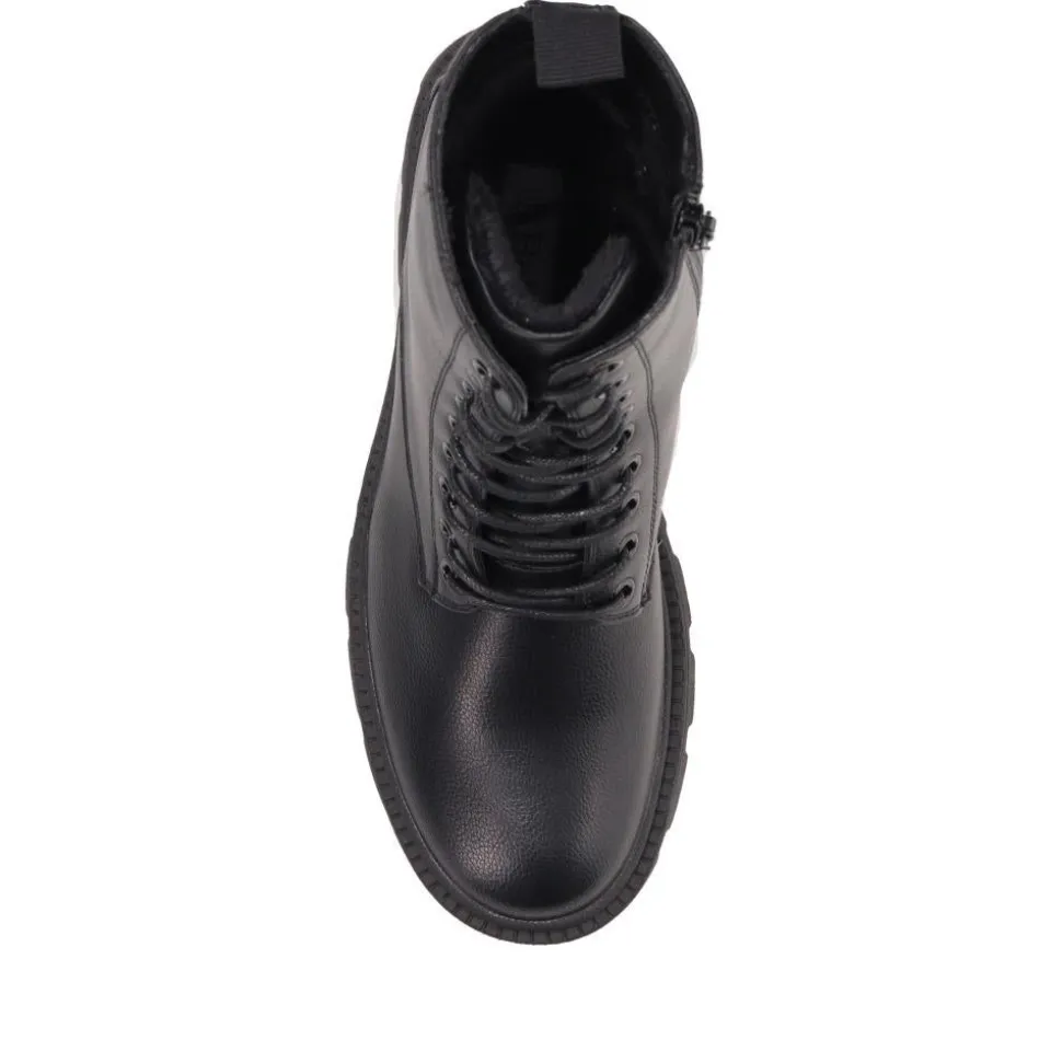 Lace-Up Chunky Boots - Black