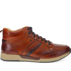 Lace-Up Leather Ankle Boots - Cognac