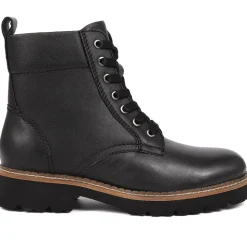 Lace-Up Leather Boots - Black