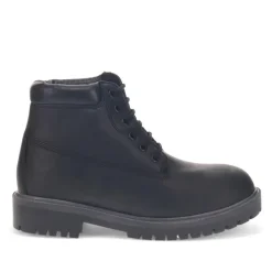Lace-Up Leather Boots - Black