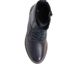 Lace-Up Leather Boots - Blue