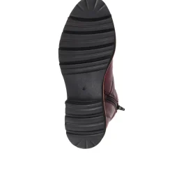 Lace-Up Leather Boots - Burgundy