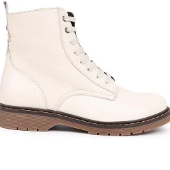 Lace-Up Leather Boots - Off White