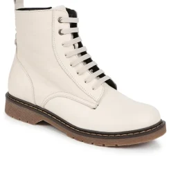 Lace-Up Leather Boots - Off White