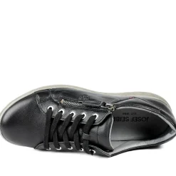 Lace-Up Leather Trainers - Black