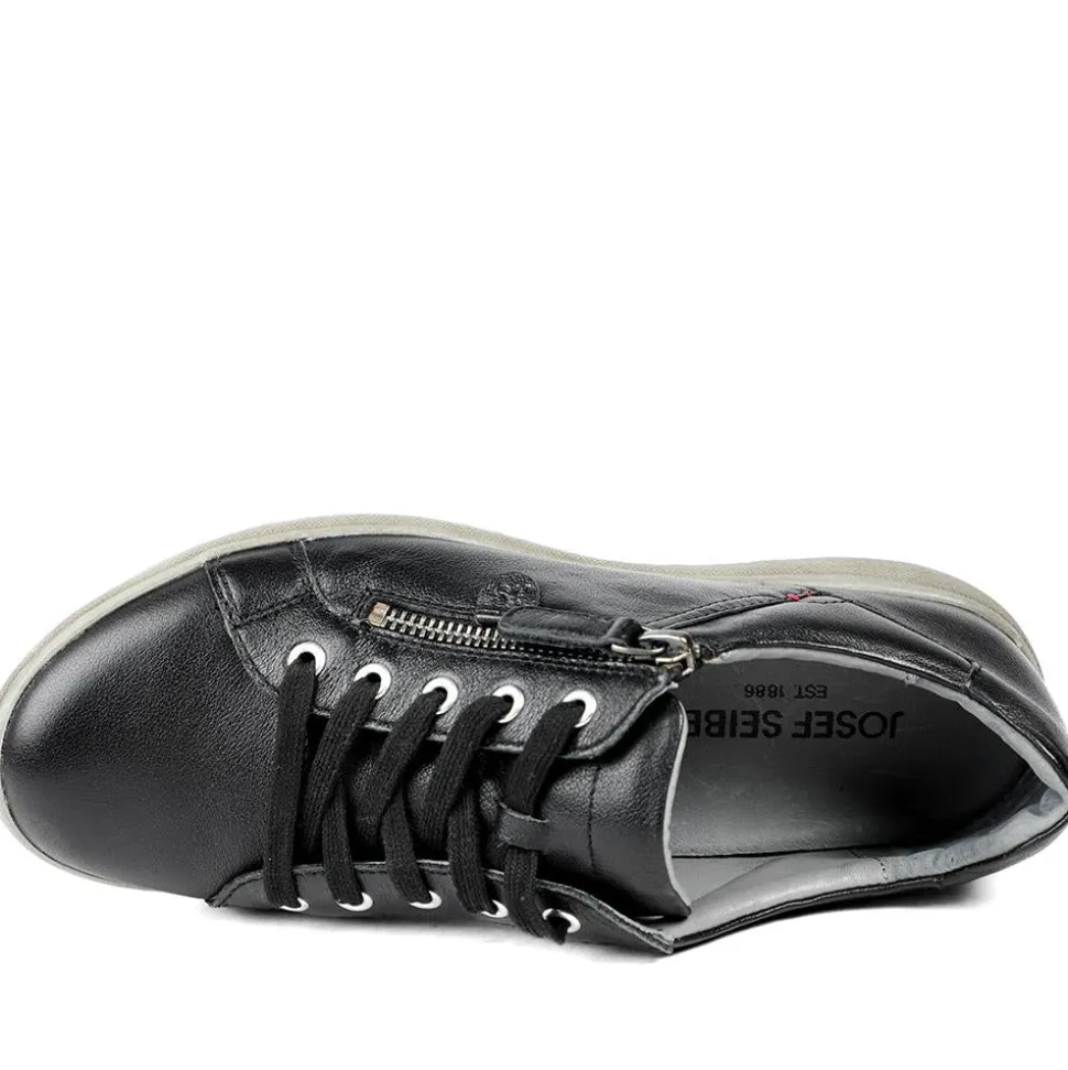 Lace-Up Leather Trainers - Black