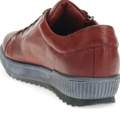 Lace-Up Leather Trainers - Bordeaux