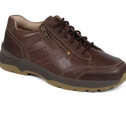 Lace-Up Leather Trainers - Dark Brown