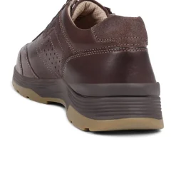 Lace-Up Leather Trainers - Dark Brown