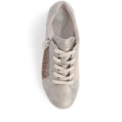 Lace-Up Leather Trainers - Metallic