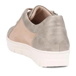 Lace-Up Leather Trainers - Metallic
