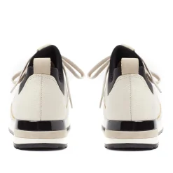 Lace-Up Leather Trainers - Off White