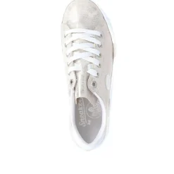 Lace-Up Platform Trainers - Metallic