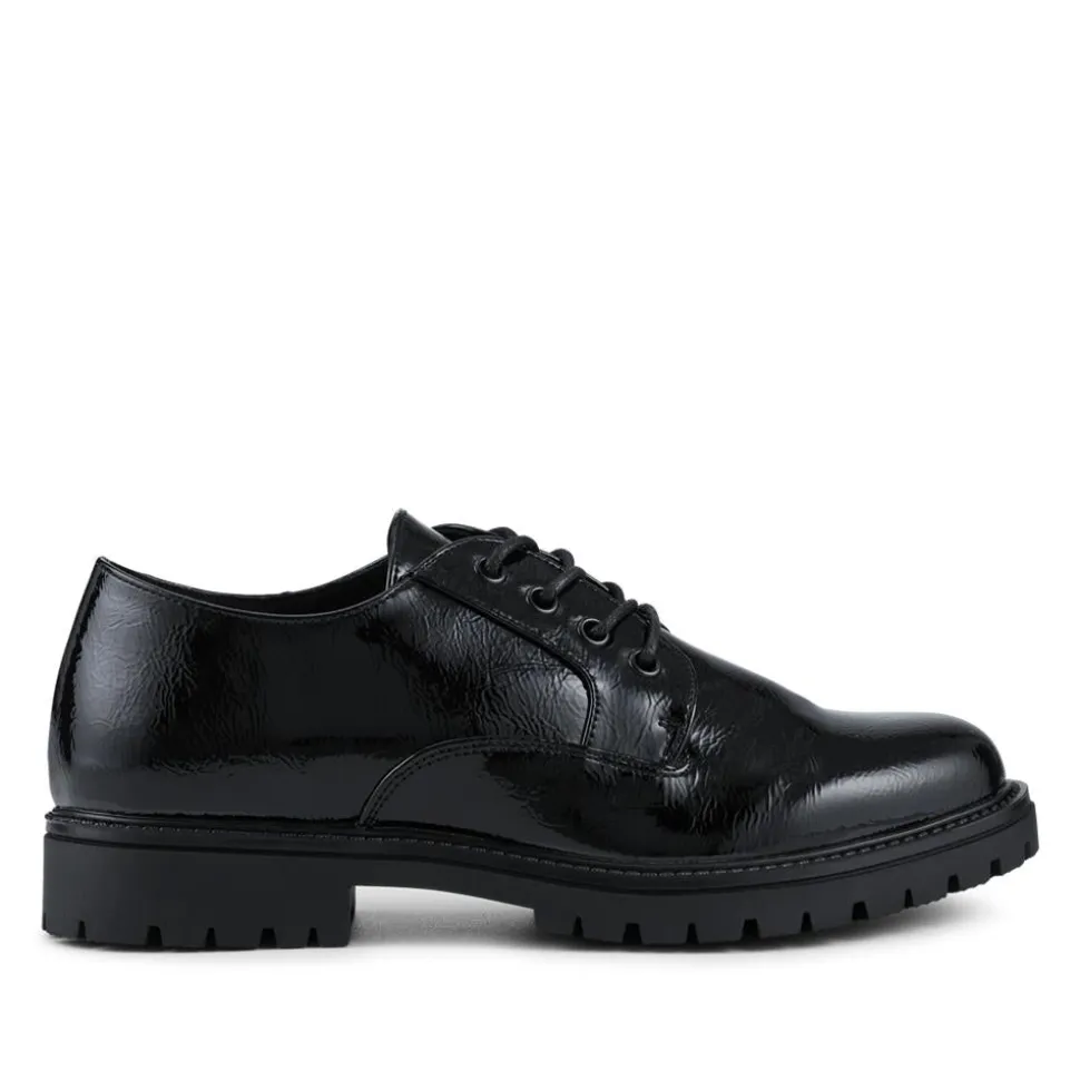 Lace-Up Smart Shoes - Black Patent