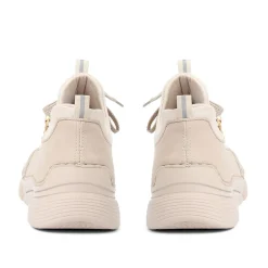 Lace-Up Trainers - Beige