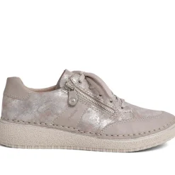Lace-Up Trainers - Beige Multi