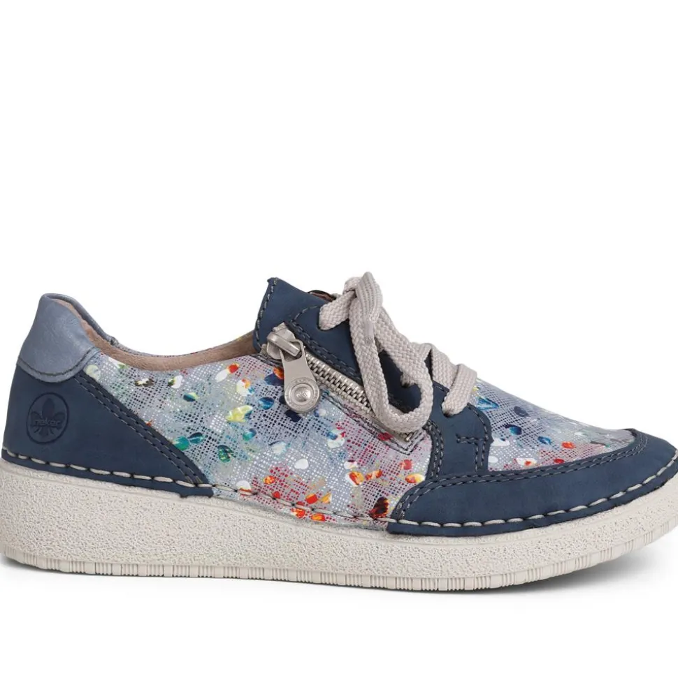 Lace-Up Trainers - Blue Multi