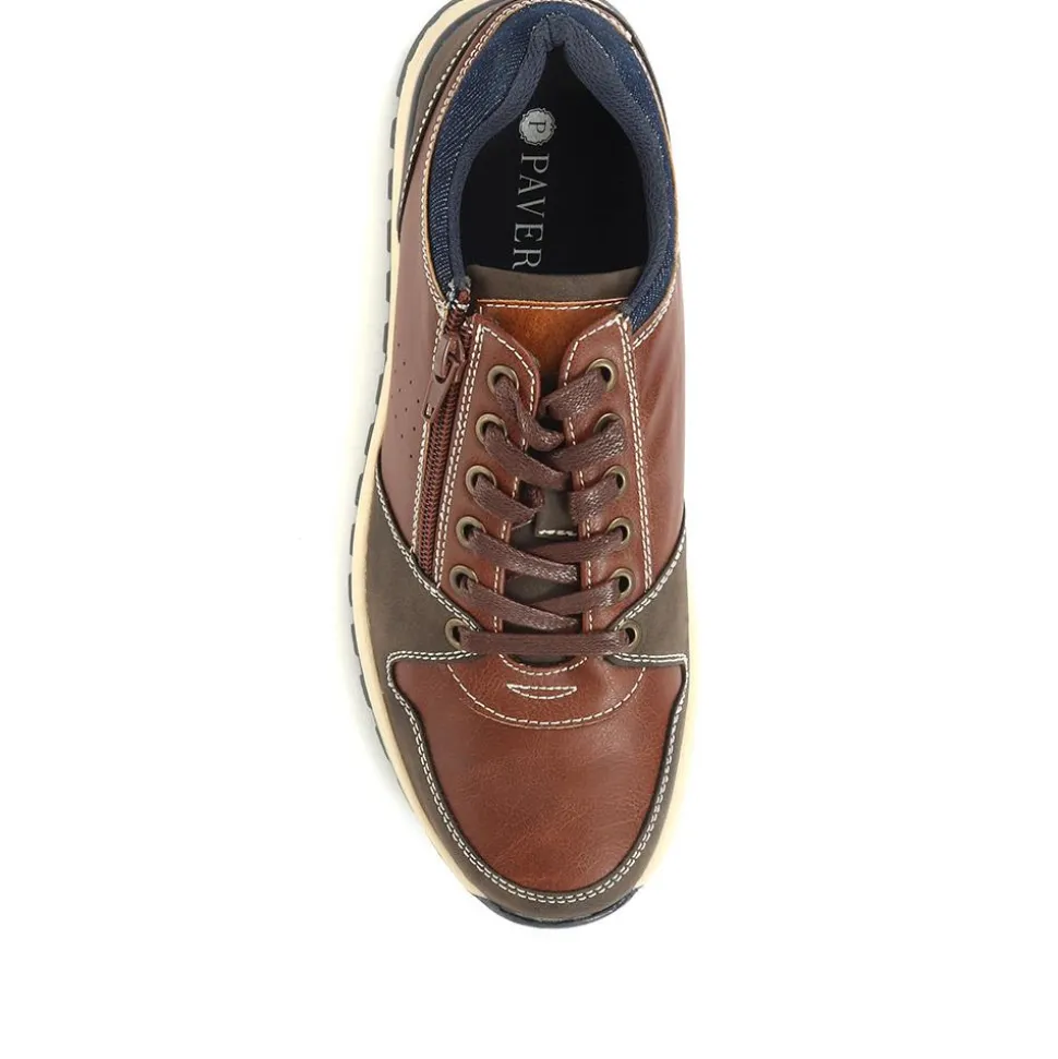 Lace Up Trainers - Brown