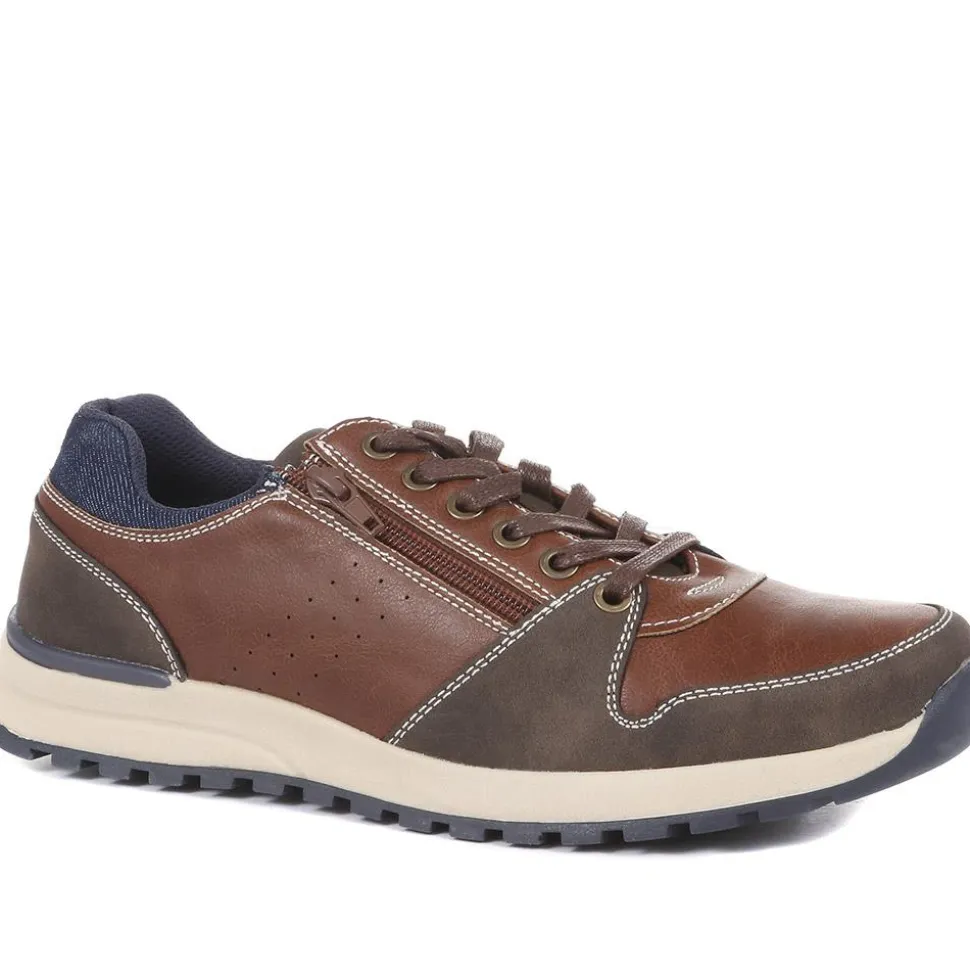 Lace Up Trainers - Brown