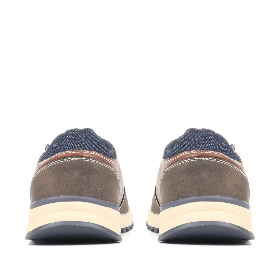Lace Up Trainers - Brown