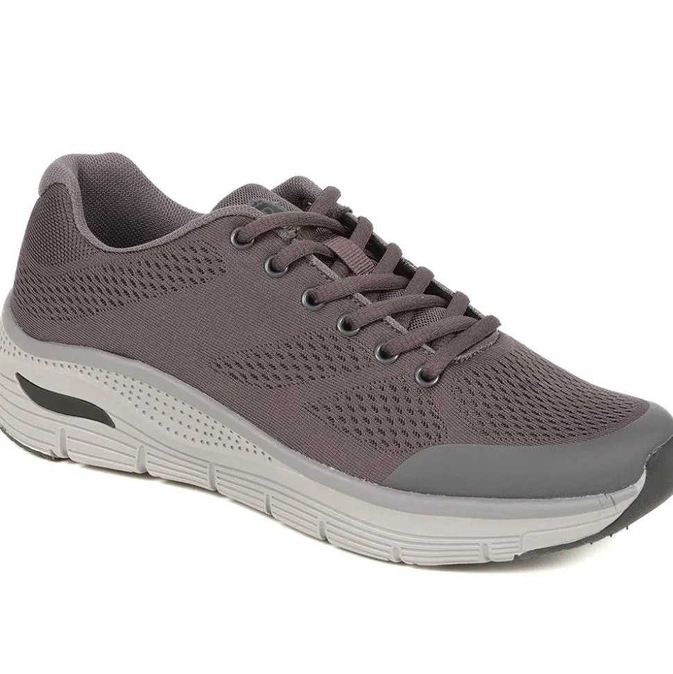 Lace-Up Trainers - Charcoal