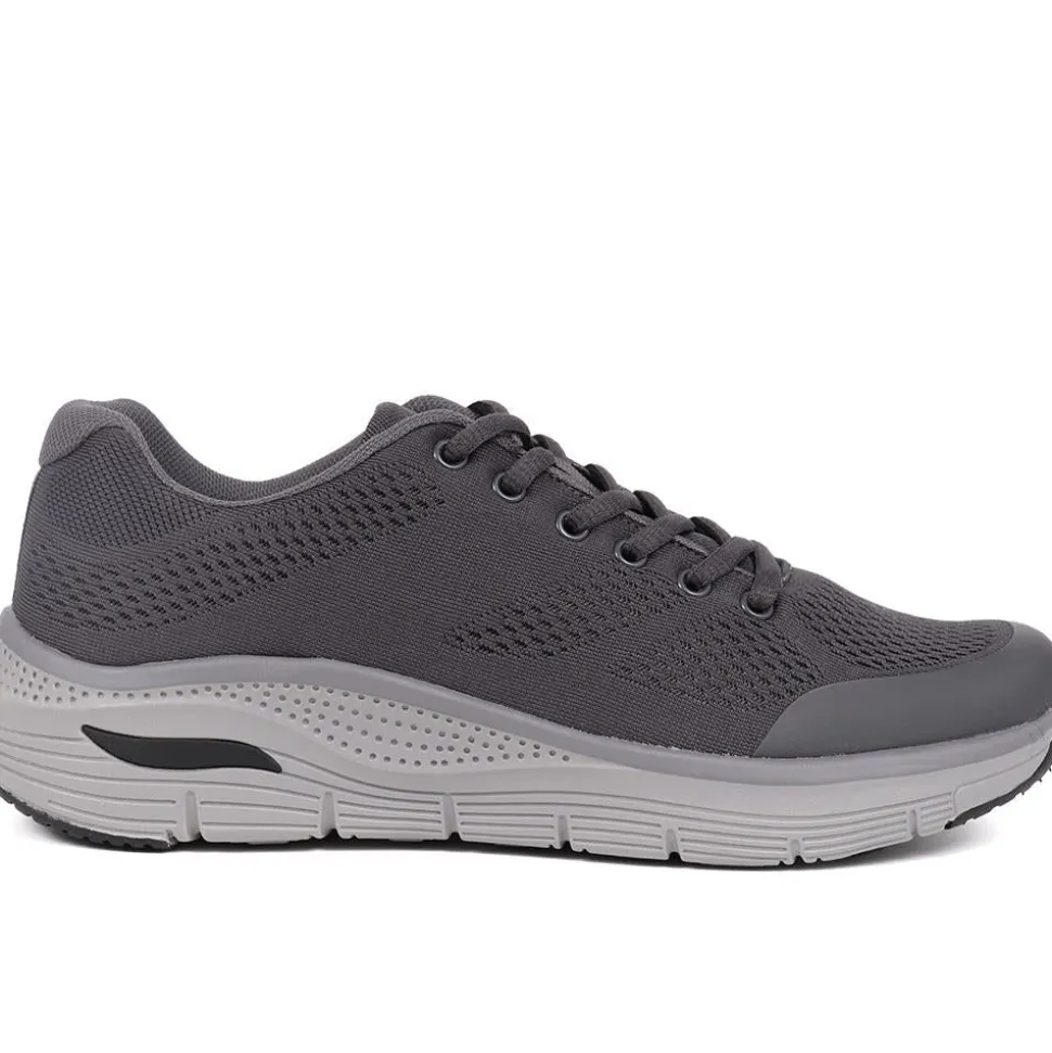 Lace-Up Trainers - Charcoal