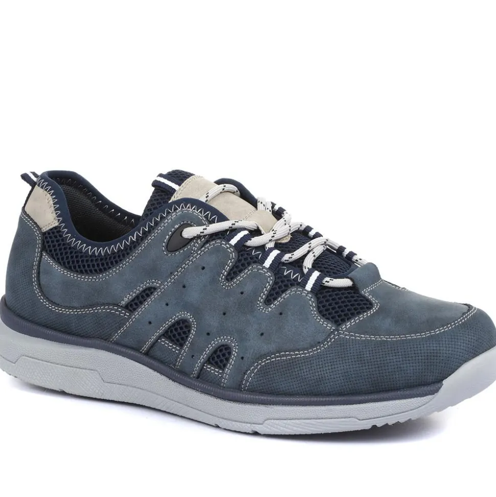 Lace -Up Trainers for Men - Navy