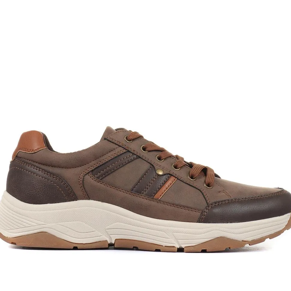 Lace-Up Trainer Shoe - Brown