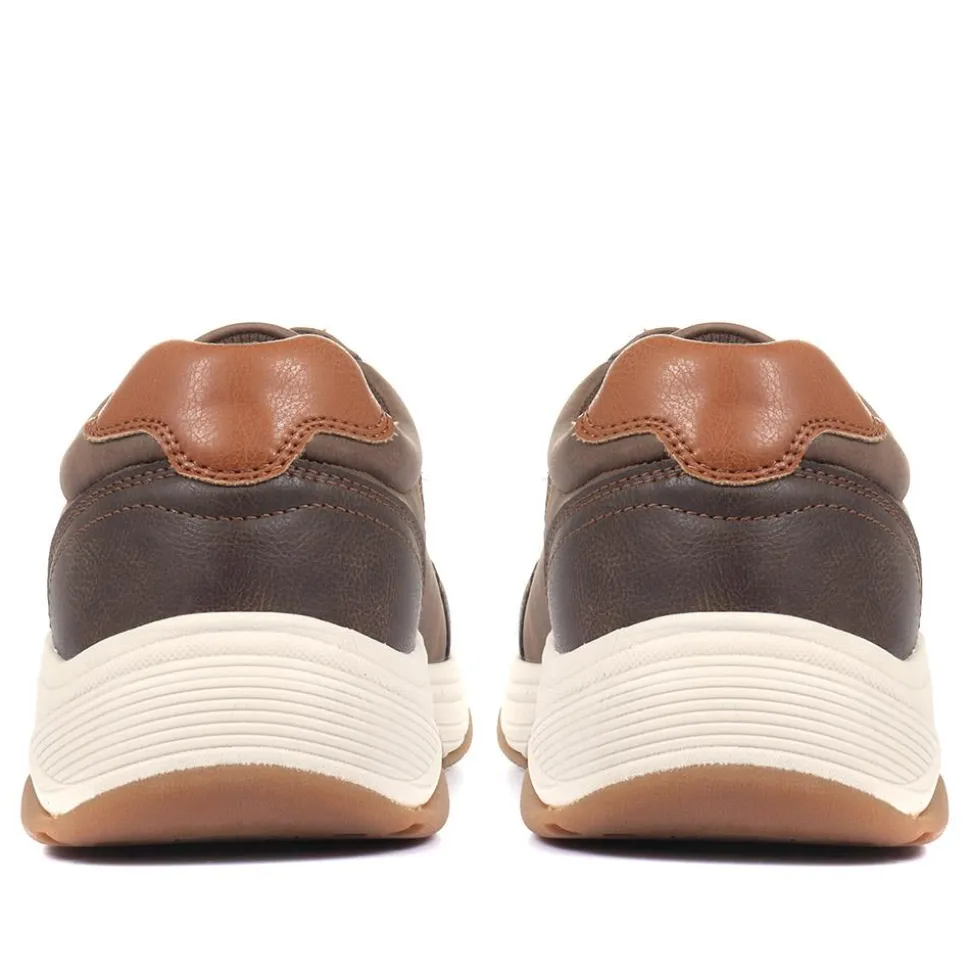 Lace-Up Trainer Shoe - Brown