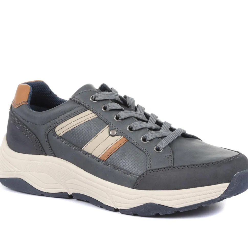 Lace-Up Trainer Shoe - Navy