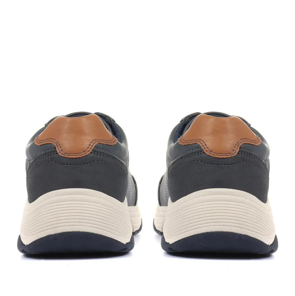 Lace-Up Trainer Shoe - Navy