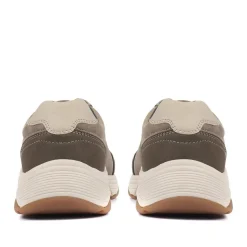 Lace-Up Trainer Shoe - Taupe