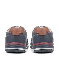 Lace-Up Trainers - Navy Multi