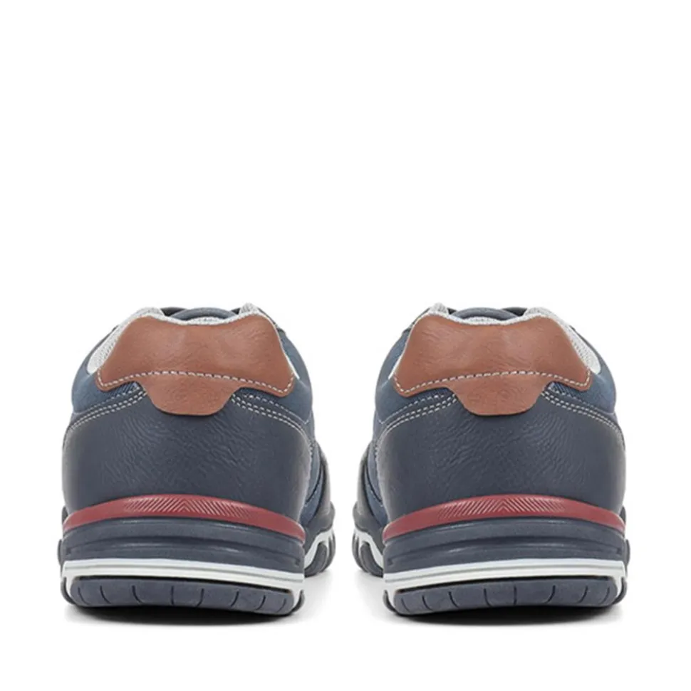 Lace-Up Trainers - Navy Multi