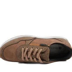 Lace Up Trainer with Grip Sole - Brown