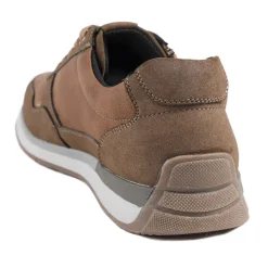 Lace Up Trainer with Grip Sole - Brown