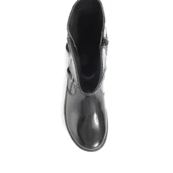 Ladies' Boots with Buckles - Black Patent