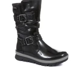 Ladies' Boots with Buckles - Black Patent